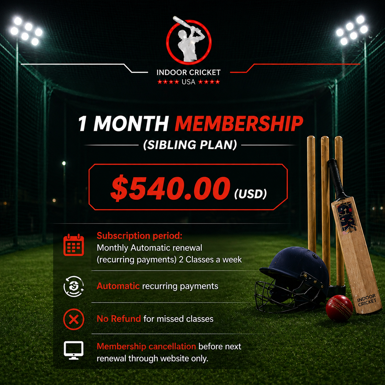 1 Month Membership (Sibling Plan)